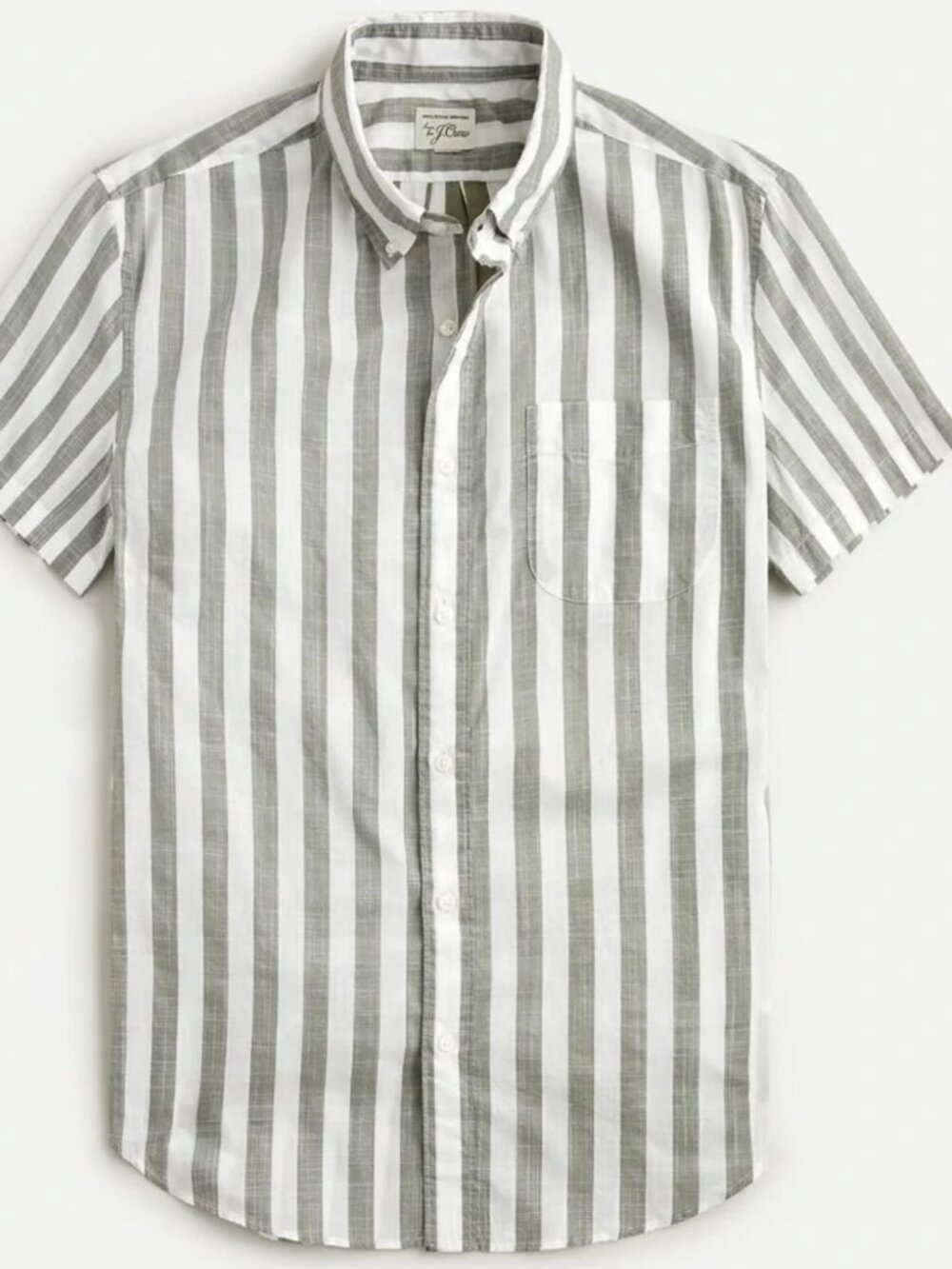 J.Crew Short-sleeve slub cotton shirt in stripe Size M Medium